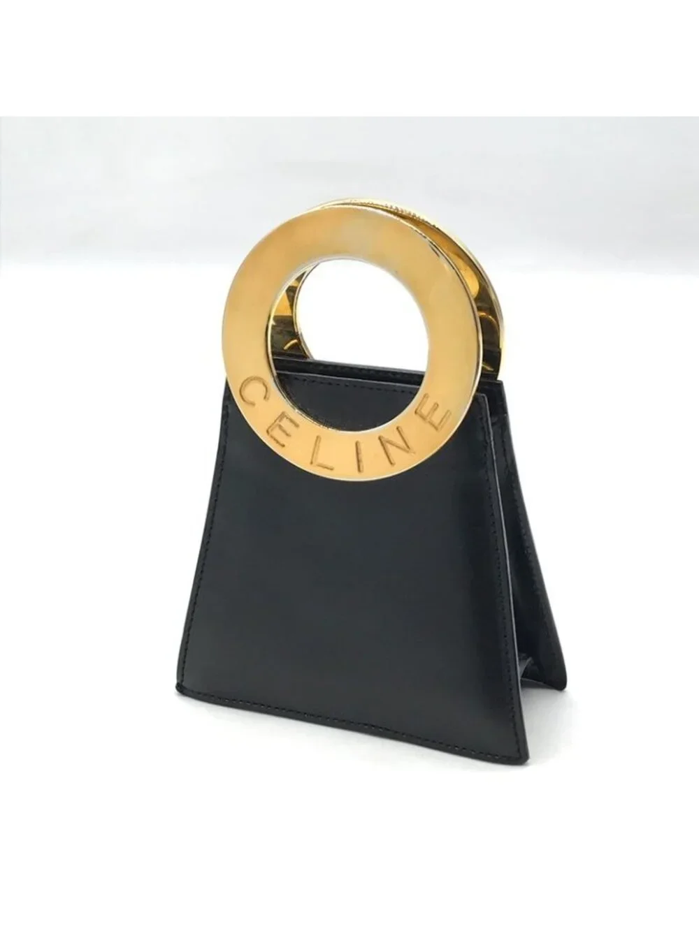 Celine Circle Vintage Leather 2-Way Mini Shoulder Bag Black - Picture 2 of 10